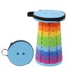 Portable Telescopic Stool, Camping Stool, Adjustable Collapsible Folding Chair - Blue