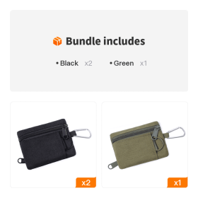 Outdoor Mini EDC Molle Pouch Waist Belt Bag For Camping Hiking Traveling - Black*2+Green
