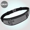 Small Fitness Waist Bag (Fit Up To 75kg) With Adjustable Strap For Hiking Running Outdoor Traveling - Gray