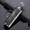 Creative Metal Keychain Lighter Wild Fire Ten Thousand Times Use Kerosene Lighters Gifts For Men - Ancient nickel snowflake lion