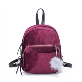 Fashion Backpack Women Mini Fur Ball School Bags - 3