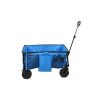 Camping All-terrain Folding Wagon with Oversized Wheels;  Blue and Red - Blue