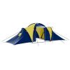 Camping Tent Fabric 9 Persons Blue and Yellow - Multicolour