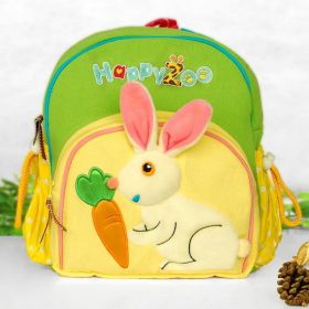 [Fanny Rabbit] Embroidered Applique Kids Fabric Art School Backpack / Outdoor Backpack (8.8*10.2*2.4) - KT-HX-26-RABBIT