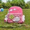 [Honey Bunny] Embroidered Applique Kids School Backpack / Outdoor Backpack (9.8*8.3*2.4) - KT-HX-4P-PINK