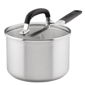 2qt Stainless Steel Saucepan with Measuring Marks Light Silver - Stainless Steel