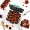 No-Drip Nonstick Belgian Waffle Maker - Aqua
