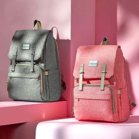 Large Capacity Nappy Bag Travel Backpack - pink