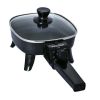 SK-45 6-inch Non-Stick Electric Skillet with Glass Lid, Black - Black