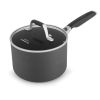 Nonstick with AquaShield 2.5qt Sauce Pan with Lid - black.