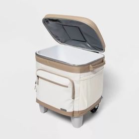 Soft Sided 26qt Roller Cooler - Tan