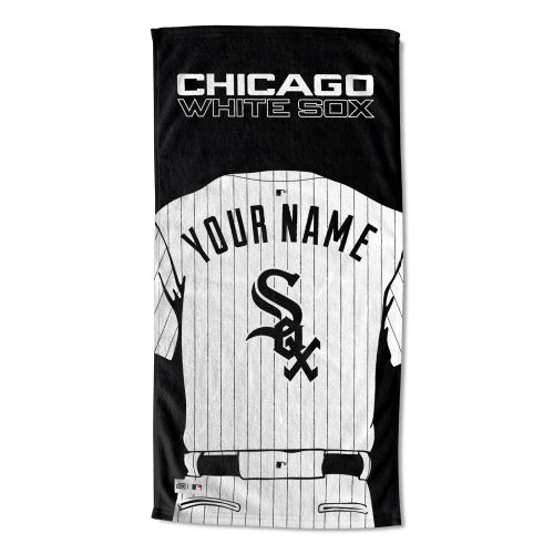 [Personalization Only] OFFICIAL MLB Jersey Personalized Beach Towel - Chicago White Sox - Personalization Only