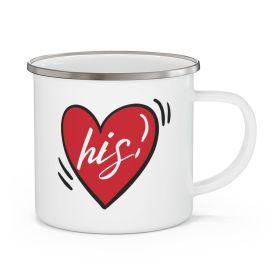 Enamel Camping Mug, Say It Soul His Heart, Couples - 12oz