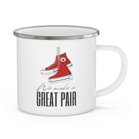 Enamel Camping Mug, Say It Soul We Make a Great Pair, Black - 12oz