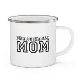 Enamel Camping Mug, Phenomenal Mom a Heartfelt Gift For Mothers, Black - 12oz