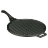 4-Piece Cast Iron Skillet Set with Handles and Griddle, Pre-Seasoned, 6", 10.5", 11" - black