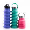 500ML Large Capacity Silicone Sports Water Bottle Outdoor Folding Water Cup For Climbing Travel - as picture