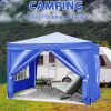 10'x10' EZ Pop Up Canopy Outdoor Portable Party Folding Tent with Removable Sidewalls + Carry Bag + 4pcs Weight Bag - Blue