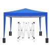 10'x10' EZ Pop Up Canopy Outdoor Portable Party Folding Tent with Removable Sidewalls + Carry Bag + 4pcs Weight Bag - Blue