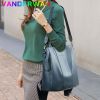 Ladies Anti-theft Soft Leather Backpack Women Vintage Shoulder Bag High Capacity Bag - Black