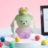 Cute Water Bottle 27oz With Strap Portable Leakproof BPA-free Kawaii Bear Straw Drink Bottles - Pink