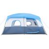 430*430*210cm Polyester Cloth Fiberglass Poles Can Accommodate 14 People Camping Tent Dark Blue And White - as picture