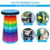 Portable Telescopic Stool, Camping Stool, Adjustable Collapsible Folding Chair - Blue