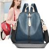 High Quality Backpack Women Soft Leather Backpack Female WhiteTravel Back Pack School Backpacks for Girls Sac A Dos Hot - Black - 14 inches