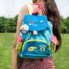 [Blue Bear] Embroidered Applique Kids Fabric Art School Backpack / Outdoor Backpack (8.7*10.2*4.3) - KT-BE-19-BEAR