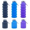 500ml outdoor retractable water bottle portable collapsible silica gel sports cup - as shown - A03 500ML