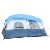 430*430*210cm Polyester Cloth Fiberglass Poles Can Accommodate 14 People Camping Tent Dark Blue And White - as picture