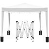 10'x10' EZ Pop Up Canopy Outdoor Portable Party Folding Tent with Removable Sidewalls + Carry Bag + 4pcs Weight Bag - White