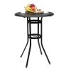 32*32*41" Outdoor Patio Cast Aluminum Round Bar Table - as picture