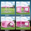 10'x10' EZ Pop Up Canopy Outdoor Portable Party Folding Tent with Removable Sidewalls + Carry Bag + 4pcs Weight Bag - Pink