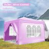 10'x10' EZ Pop Up Canopy Outdoor Portable Party Folding Tent with Removable Sidewalls + Carry Bag + 4pcs Weight Bag - Pink