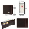 Smart Wallet Bluetooth-compatible Leather Short Credit Card Holders - Auburn