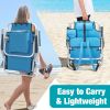 63*65*82cm Short Oxford Cloth Silver White Aluminum Tube Bearing 100kg Beach Chair Blue - as picture