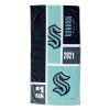 [Personalization Only] OFFICIAL NHL Colorblock Personalized Beach Towel - Seattle Kraken - Personalization Only