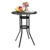 32*32*41" Outdoor Patio Cast Aluminum Round Bar Table - as picture