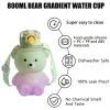 Cute Water Bottle 27oz With Strap Portable Leakproof BPA-free Kawaii Bear Straw Drink Bottles - Green