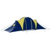 Camping Tent Fabric 9 Persons Blue and Yellow - Multicolour