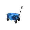 Camping All-terrain Folding Wagon with Oversized Wheels;  Blue and Red - Blue