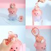 Cute Water Bottle 27oz With Strap Portable Leakproof BPA-free Kawaii Bear Straw Drink Bottles - Green
