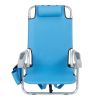 63*65*82cm Short Oxford Cloth Silver White Aluminum Tube Bearing 100kg Beach Chair Blue - as picture
