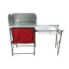 Deluxe Camping Kitchen with Storage, Silver and Red, 31 Height" x 13 width" x 8.25 length" - Red