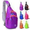 Waterproof Nylon Fanny Pack; Trendy Zipper Sling Bag With Side Pocket For Outdoor Sports - Light Green